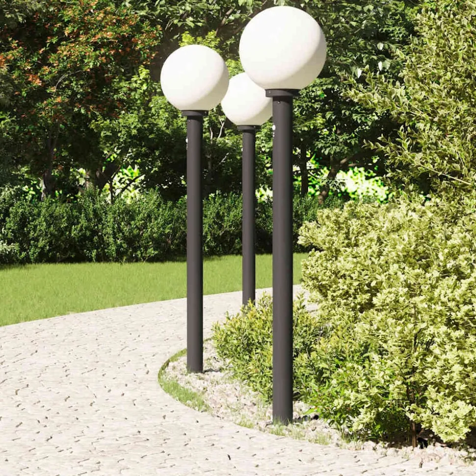 vidaXL Bolderverlichting met sensor 3 stuks 120 cm Zwart IP44