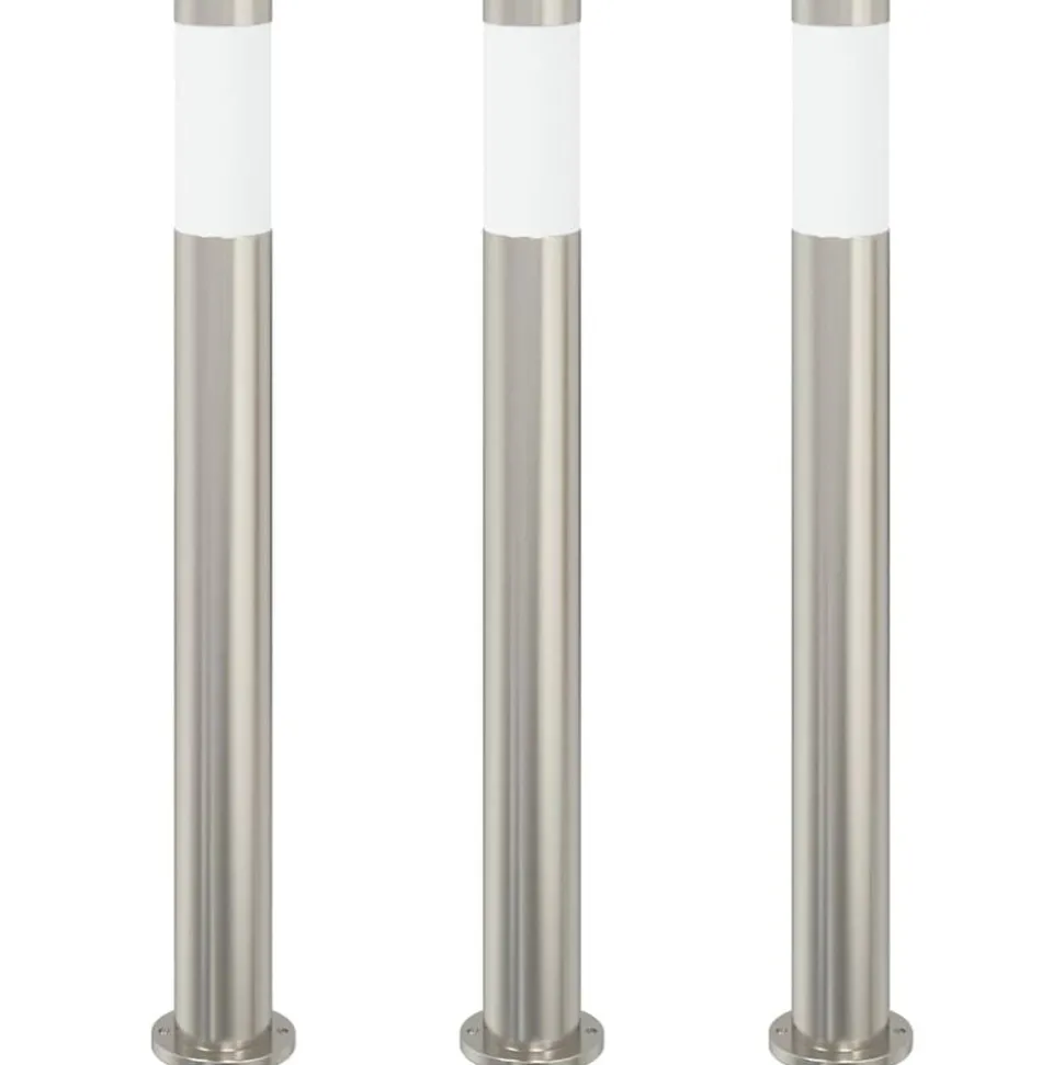 vidaXL Bolderverlichting 3 stuks 80 cm RVS IP44
