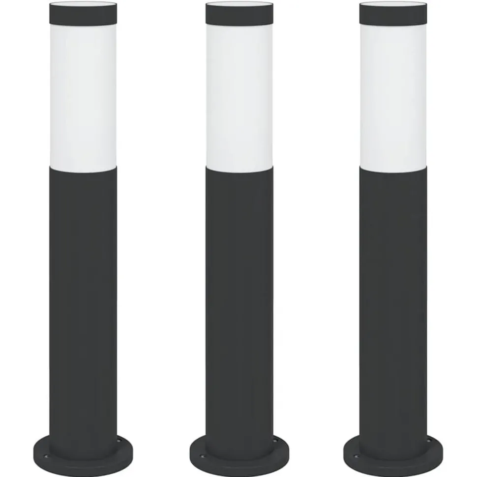 vidaXL Bolderverlichting 3 stuks 50 cm RVS IP44