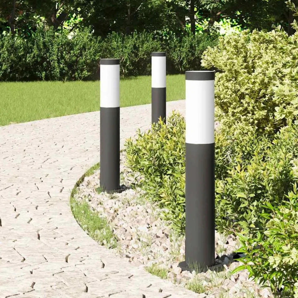 vidaXL Bolderverlichting 3 stuks 50 cm RVS IP44