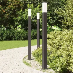 vidaXL Bolderverlichting 3 stuks 110 cm Zwart IP44