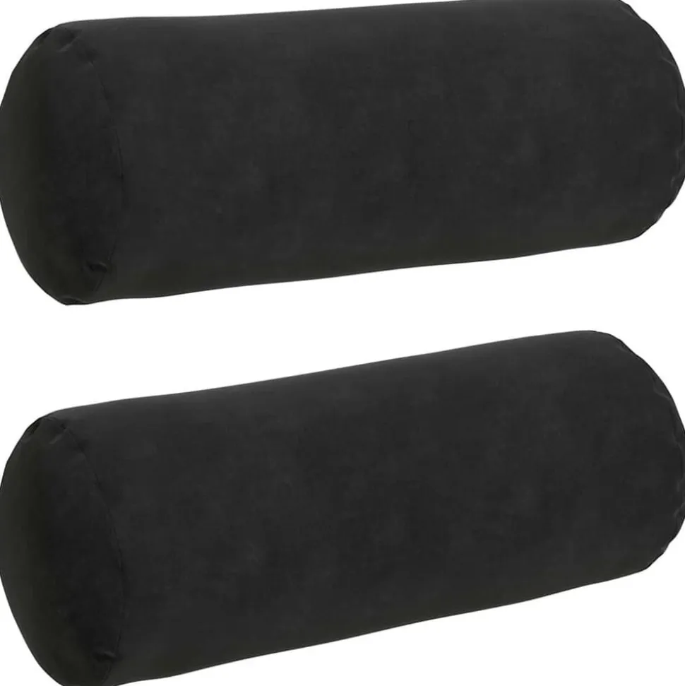 vidaXL Bolster Kussens 2 stuks Zwart Ø 15 x 40 cm Cordstof