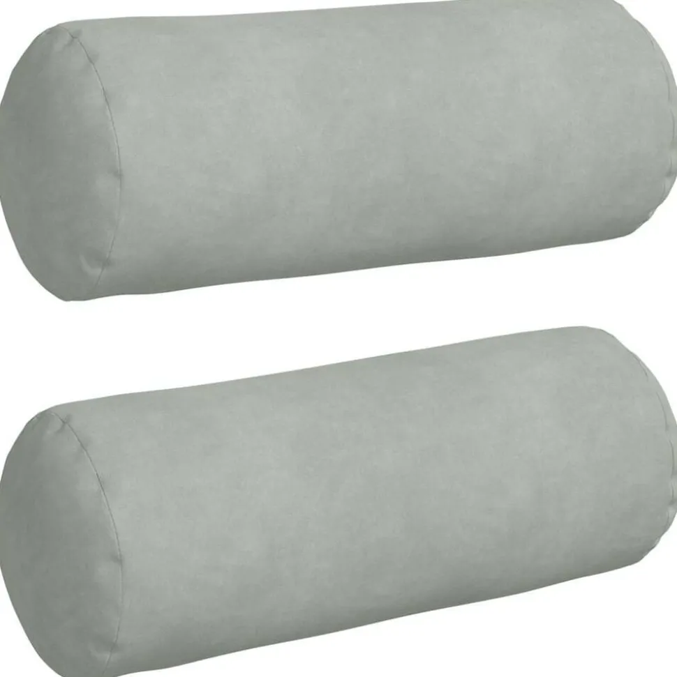 vidaXL Bolster Kussens 2 stuks Lichtgrijs Ø 15 x 40 cm Cordstof