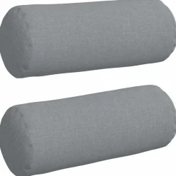 vidaXL Bolster Kussens 2 stuks Lichtgrijs Ø 15 x 40 cm Stof