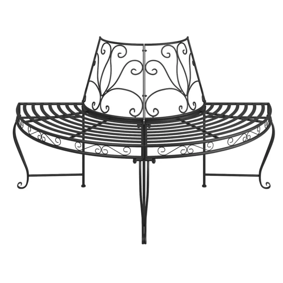vidaXL Boombank halfrond Ø160 cm staal zwart