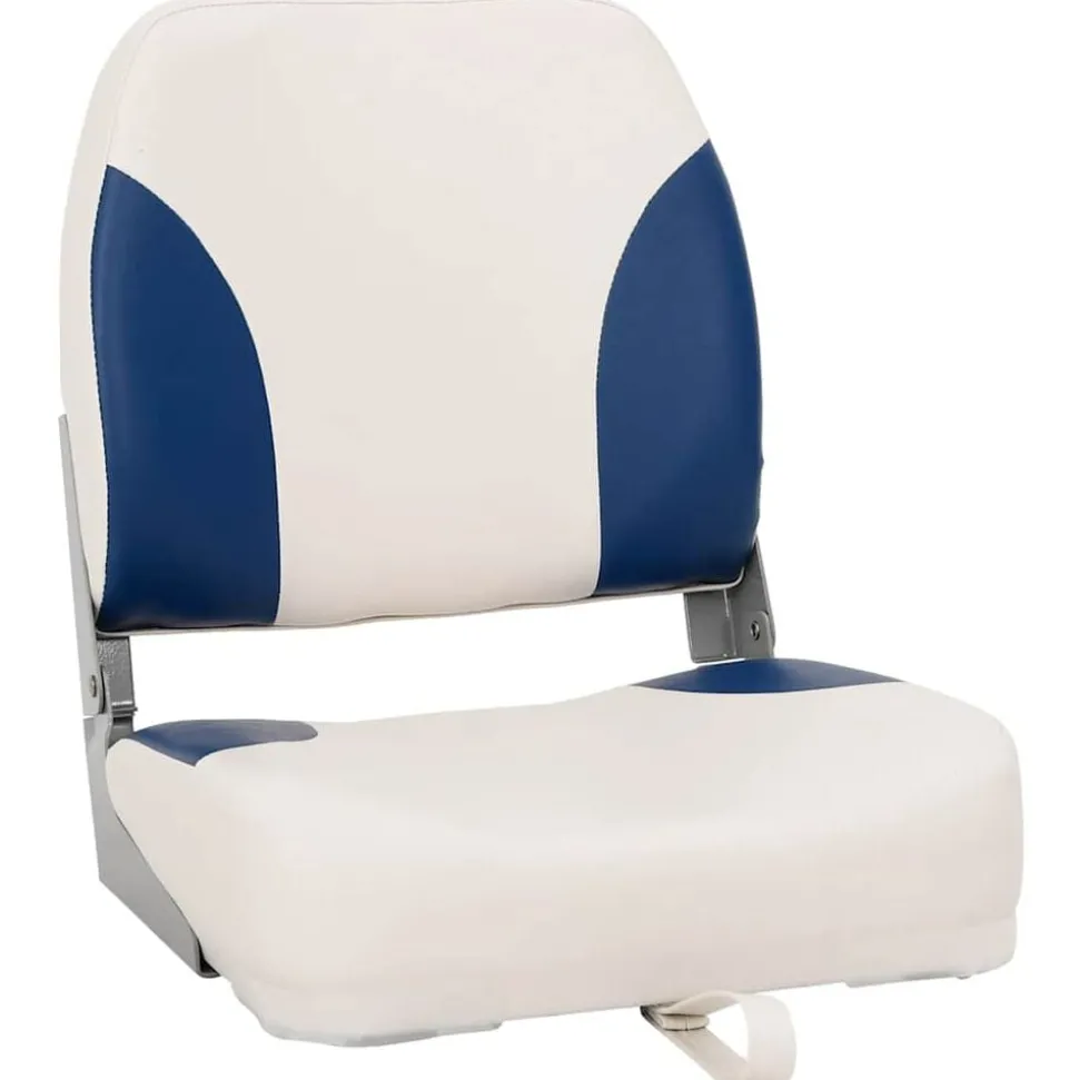 vidaXL Bootstoel 1 set inklapbaar 41x36x48 cm blauw en wit
