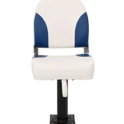 vidaXL Bootstoel 1 set inklapbaar 41x36x48 cm blauw en wit