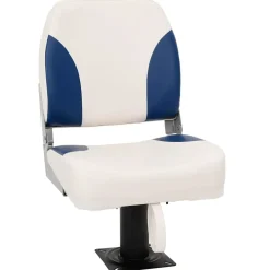 vidaXL Bootstoel 1 set inklapbaar 41x36x48 cm blauw en wit