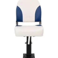 vidaXL Bootstoel 1 set inklapbaar 41x36x48 cm blauw en wit