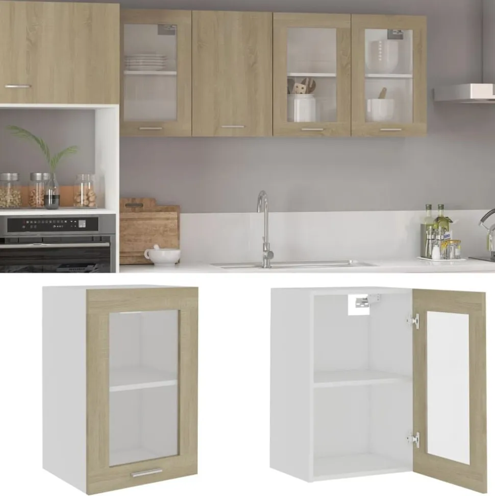 vidaXL Bovenkast Lyon 40x31x60 cm bewerkt hout sonoma eikenkleurig