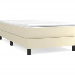 vidaXL Boxspring bed kunstleer crèmekleurig 80x200 cm