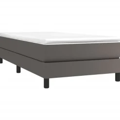 vidaXL Boxspring bed kunstleer grijs 80x200 cm
