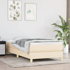 vidaXL Boxspring bed 80x200 cm stof crèmekleurig