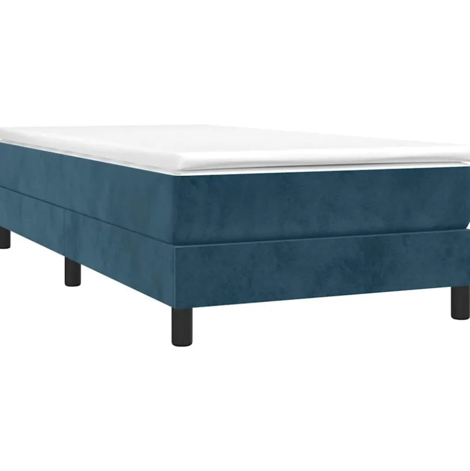 vidaXL Boxspring bed 80x200 cm fluweel donkerblauw