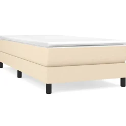 vidaXL Boxspring bed 80x200 cm stof crèmekleurig