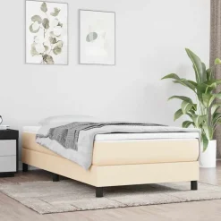 vidaXL Boxspring bed 80x200 cm stof crèmekleurig