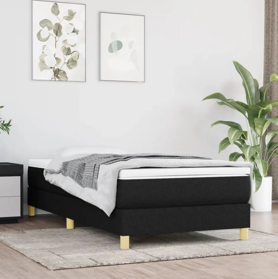 vidaXL Boxspring bed 80x200 cm stof zwart
