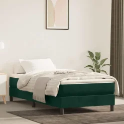 vidaXL Boxspring bed 80x200 cm fluweel donkergroen