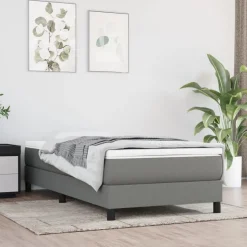 vidaXL Boxspring bed 80x200 cm stof donkergrijs