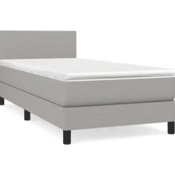 vidaXL Boxspring met matras stof lichtgrijs 80x200 cm