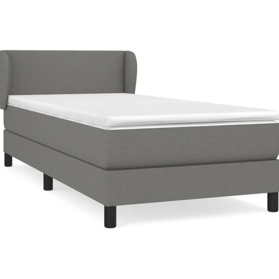 vidaXL Boxspring met matras stof donkergrijs 80x200 cm