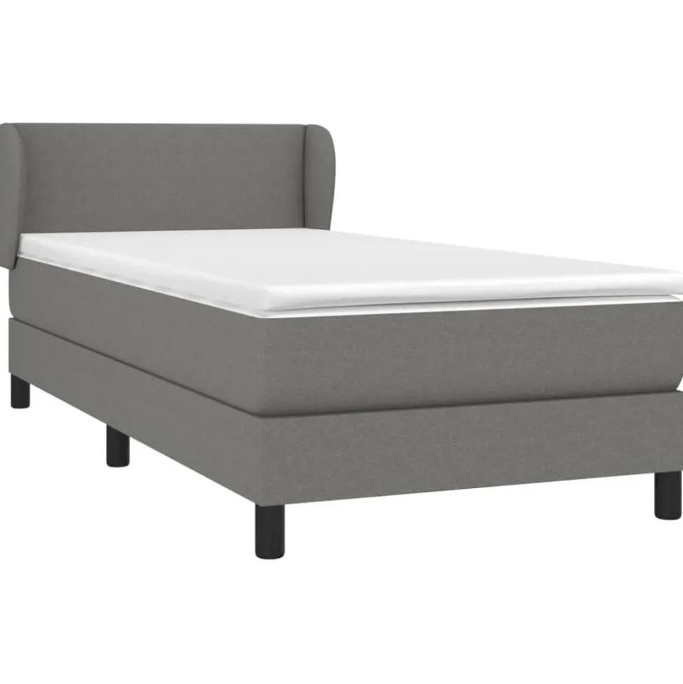 vidaXL Boxspring met matras stof donkergrijs 80x200 cm