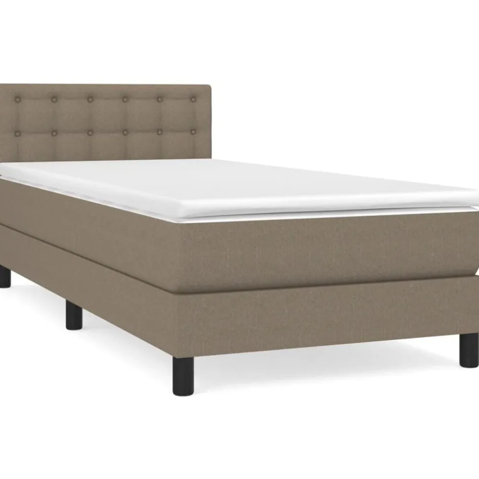 vidaXL Boxspring met matras stof taupe 80x200 cm