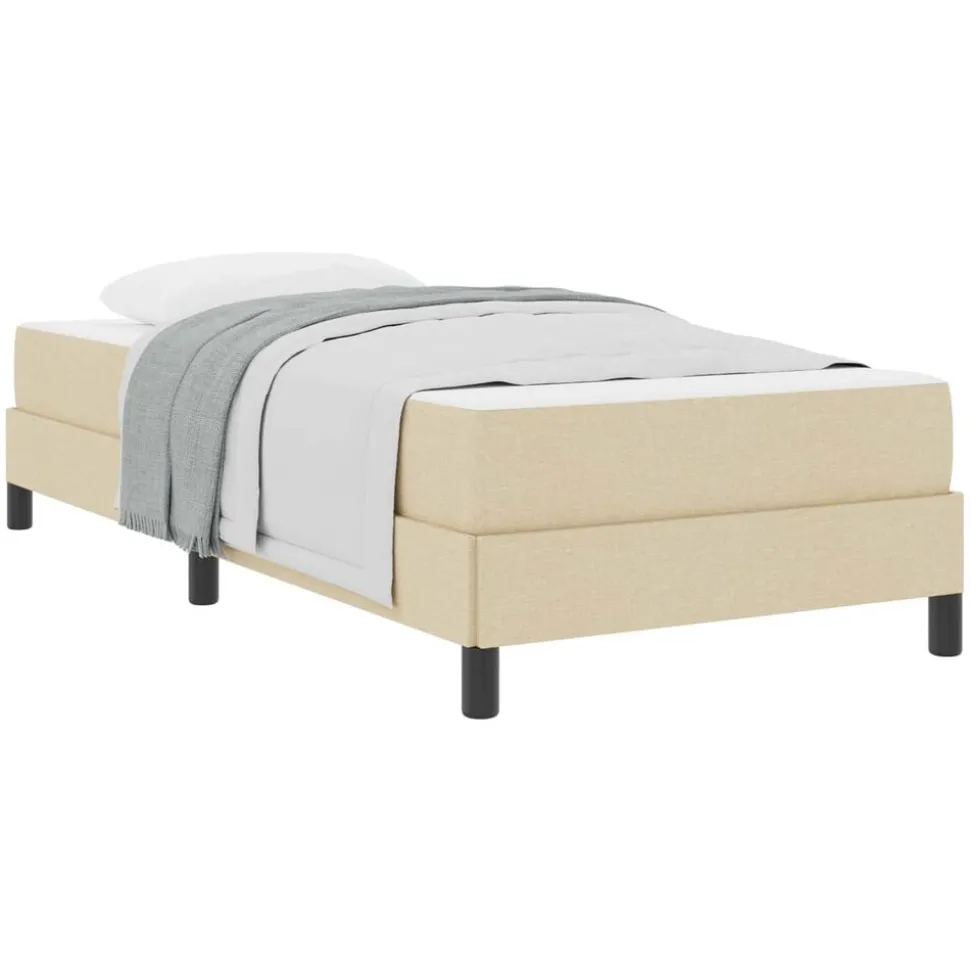 vidaXL Boxspringbed met matras Crème 80 x 200 cm Stof