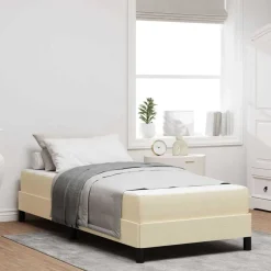 vidaXL Boxspringbed met matras Crème 80 x 200 cm Stof
