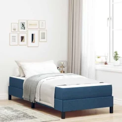 vidaXL Boxspringbed met matras Blauw 80 x 200 cm Stof