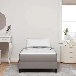 vidaXL Boxspringbed met matras Taupe 80 x 200 cm Stof