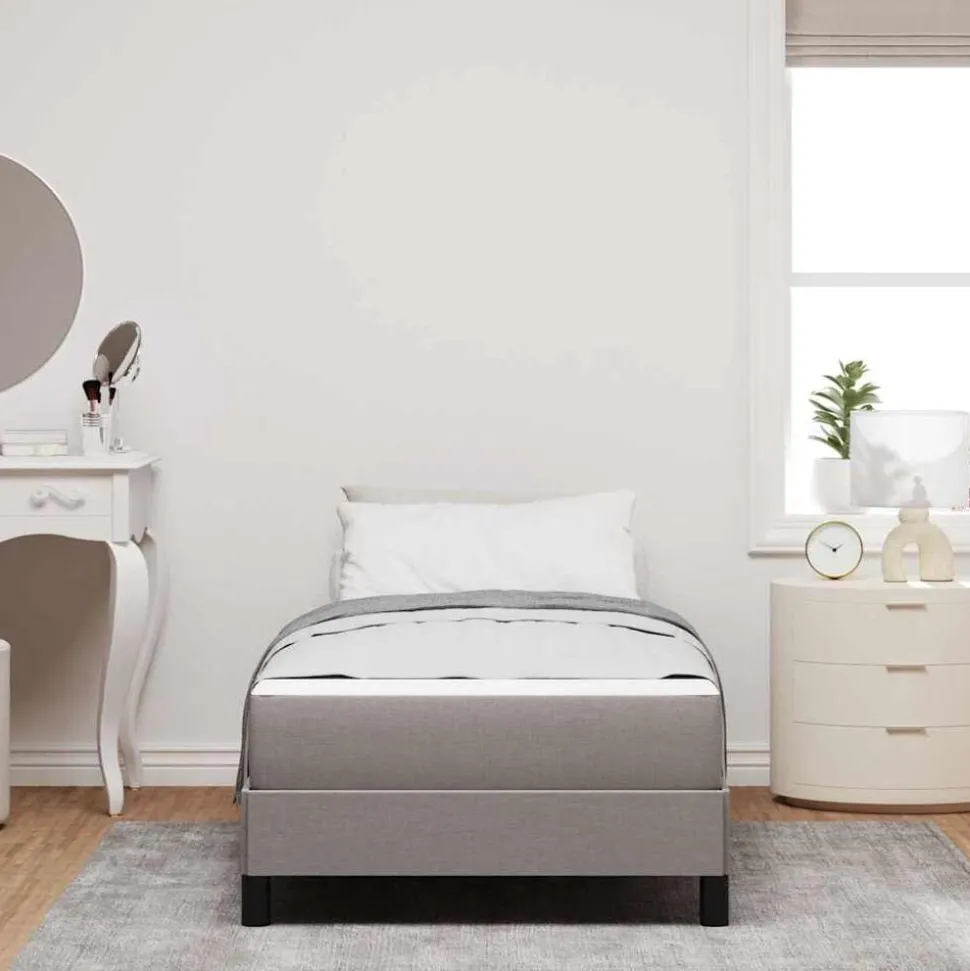 vidaXL Boxspringbed met matras Taupe 80 x 200 cm Stof