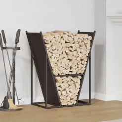 vidaXL Brandhoutrek 69,5x35x81 cm koudgewalst staal zwart