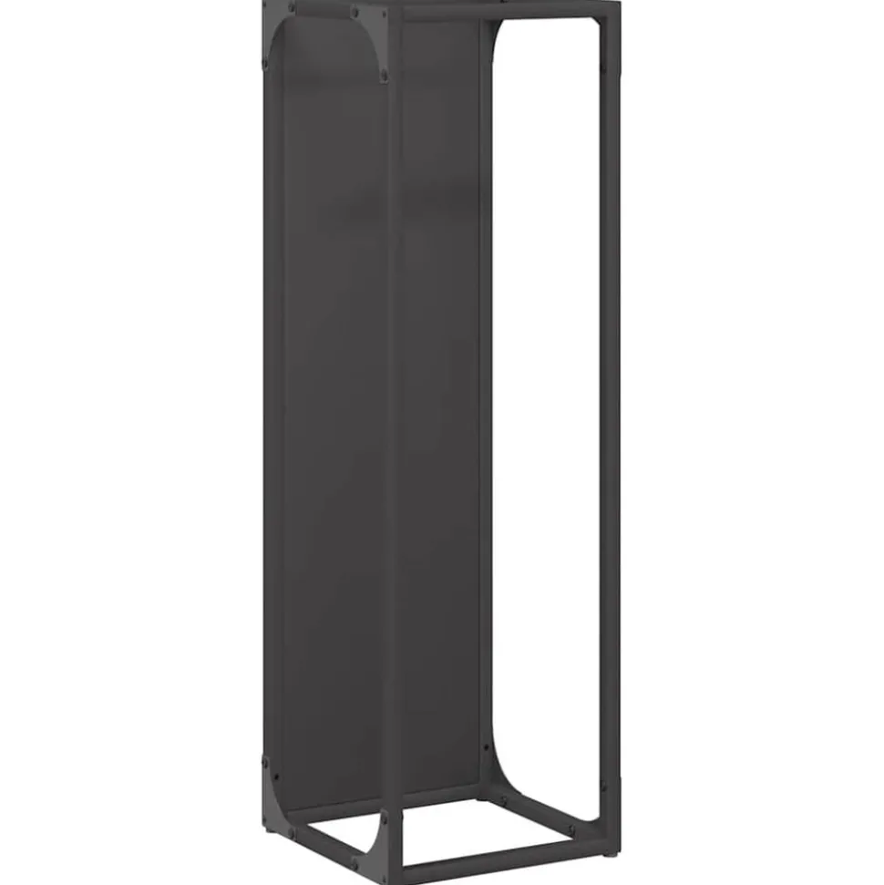 vidaXL Brandhoutrek 25x25x80 cm koudgewalst staal zwart