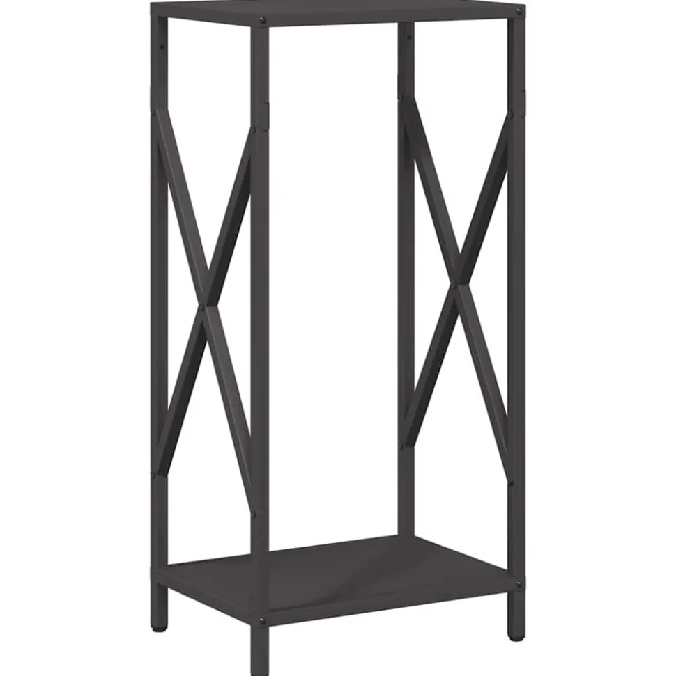 vidaXL Brandhoutrek 34x25x70 cm koudgewalst staal zwart