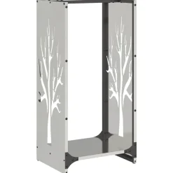 vidaXL Brandhoutrek 40x30x80 cm roestvrij staal
