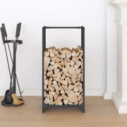 vidaXL Brandhoutrek 40x30x80 cm koudgewalst staal antraciet