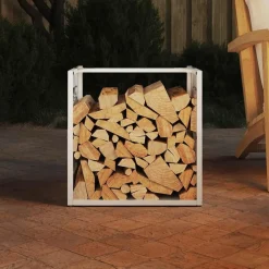 vidaXL Brandhoutrek 40x40x40 cm koudgewalst staal wit