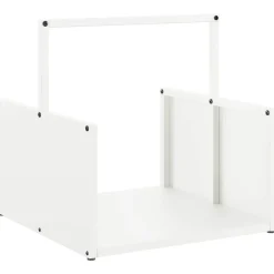 vidaXL Brandhoutrek 40x40x40 cm koudgewalst staal wit
