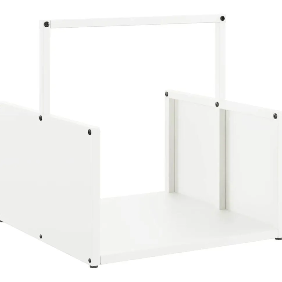 vidaXL Brandhoutrek 40x40x40 cm koudgewalst staal wit