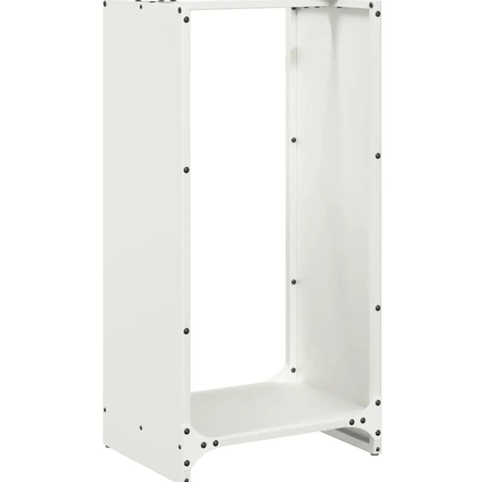 vidaXL Brandhoutrek 40x30x80 cm koudgewalst staal wit