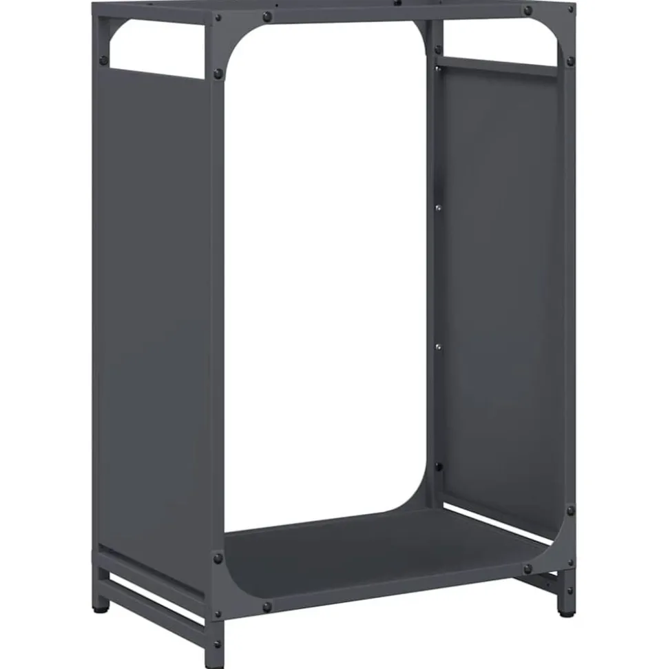 vidaXL Brandhoutrek 44x28x65 cm koudgewalst staal antracietkleurig