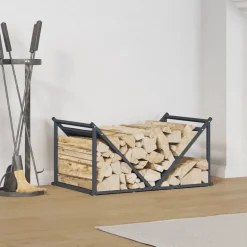 vidaXL Brandhoutrek 70x43x34,5 cm koudgewalst staal antracietkleurig