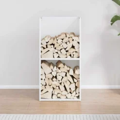 vidaXL Brandhoutrek 40x30x80 cm koudgewalst staal wit