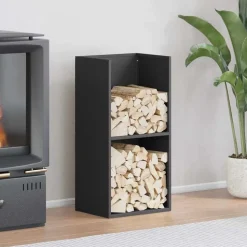 vidaXL Brandhoutrek 40x30x80 cm koudgewalst staal zwart