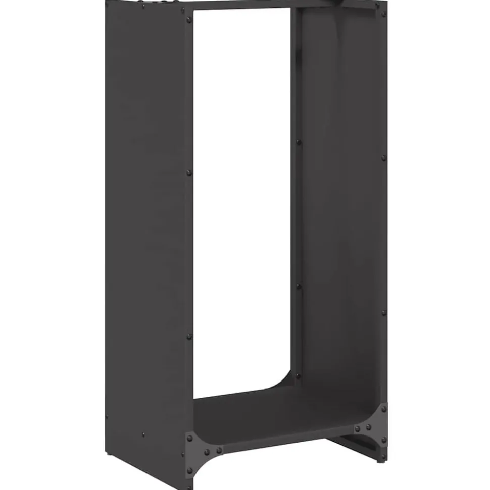 vidaXL Brandhoutrek 40x30x80 cm koudgewalst staal zwart