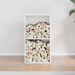 vidaXL Brandhoutrek 40x30x75 cm koudgewalst staal wit