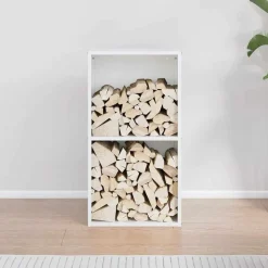 vidaXL Brandhoutrek 40x30x75 cm koudgewalst staal wit