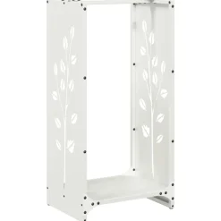 vidaXL Brandhoutrek 40x30x80 cm koudgewalst staal wit
