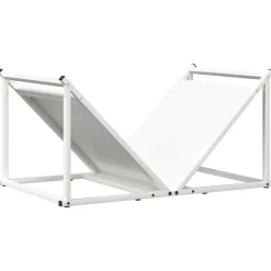 vidaXL Brandhoutrek 70x43x34,5 cm koudgewalst staal wit